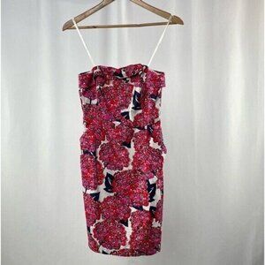 Vineyard Vines Floral Strapless‎ Sheath Dress in Pink Navy Size 4